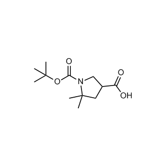 1-(tert-Butoxycarbonyl)-5,5-dimethylpyrrolidine-3-carboxylic acid structure