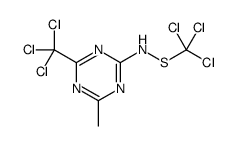 4-methyl-6-(trichloromethyl)-N-(trichloromethylsulfanyl)-1,3,5-triazin-2-amine结构式