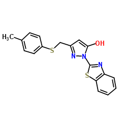 1-(1,3-Benzothiazol-2-yl)-3-{[(4-methylphenyl)sulfanyl]methyl}-1H-pyrazol-5-ol结构式