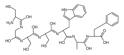 (2S)-2-[[(2S)-2-[[(2S)-2-[[(2R)-2-[[(2S)-2-[[2-[[(2R)-2-amino-3-sulfanylpropanoyl]amino]acetyl]amino]-3-hydroxypropanoyl]amino]-3-sulfanylpropanoyl]amino]-3-(1H-indol-3-yl)propanoyl]amino]propanoyl]amino]-3-phenylpropanoic acid结构式