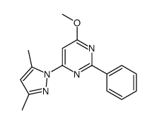 PYRIMIDINE, 4-(3,5-DIMETHYL-1H-PYRAZOL-1-YL)-6-METHOXY-2-PHENYL-结构式