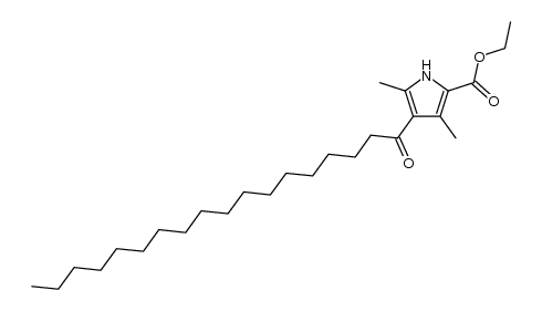 3,5-dimethyl-4-octadecanoyl-pyrrole-2-carboxylic acid ethyl ester结构式