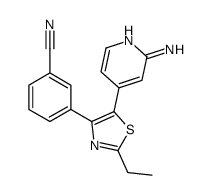 3-[5-(2-aminopyridin-4-yl)-2-ethyl-1,3-thiazol-4-yl]benzonitrile结构式