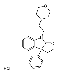 1,3-Dihydro-3-ethyl-1-(2-(4-morpholinyl)ethyl)-3-phenyl-2H-indol-2-one monohydrochloride Structure
