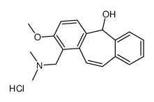 4-[(dimethylamino)methyl]-3-methoxy-11H-dibenzo[1,2-a:4',3'-e][7]annulen-11-ol,hydrochloride Structure