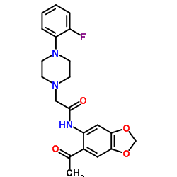 N-(6-Acetyl-1,3-benzodioxol-5-yl)-2-[4-(2-fluorophenyl)-1-piperazinyl]acetamide Structure