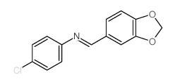 1-benzo[1,3]dioxol-5-yl-N-(4-chlorophenyl)methanimine structure