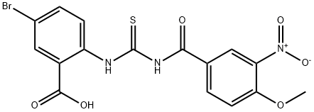 5-bromo-2-[[[(4-methoxy-3-nitrobenzoyl)amino]thioxomethyl]amino]-benzoic acid结构式