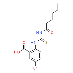 5-BROMO-2-[[[(1-OXOHEXYL)AMINO]THIOXOMETHYL]AMINO]-BENZOIC ACID Structure