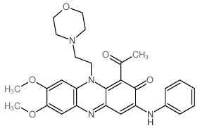 1-acetyl-3-anilino-7,8-dimethoxy-10-(2-morpholin-4-ylethyl)phenazin-2-one结构式