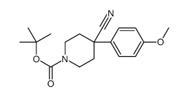 tert-butyl 4-cyano-4-(4-methoxyphenyl)piperidine-1-carboxylate结构式