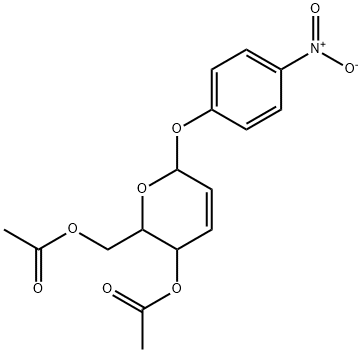 3-Acetoxy-3,6-dihydro-6-(4-nitrophenoxy)-2H-pyran-2-methanol acetate结构式