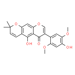 5-Hydroxy-7-(4-hydroxy-2,5-dimethoxyphenyl)-2,2-dimethyl-2H,6H-benzo[1,2-b:5,4-b']dipyran-6-one structure