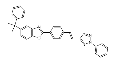 5-(1-methyl-1-phenyl-ethyl)-2-{4-[2-(2-phenyl-2H-[1,2,3]triazol-4-yl)-vinyl]-phenyl}-benzooxazole结构式