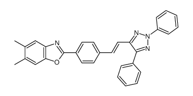 2-{4-[2-(2,5-diphenyl-2H-[1,2,3]triazol-4-yl)-vinyl]-phenyl}-5,6-dimethyl-benzooxazole结构式