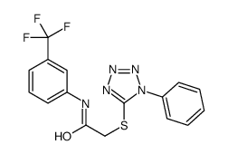 2-(1-phenyltetrazol-5-yl)sulfanyl-N-[3-(trifluoromethyl)phenyl]acetamide结构式
