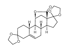 3,3:17,17-bis[1,2-ethenediylbis(oxy)]-11β-hydroxyestr-5-en-18-oic acid γ-lactone结构式