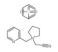 benzenesulfonate; 2-[1-(pyridin-2-ylmethyl)-2,3,4,5-tetrahydropyrrol-1-yl]acetonitrile structure