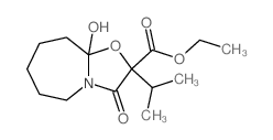 ethyl 7-hydroxy-10-oxo-9-propan-2-yl-8-oxa-1-azabicyclo[5.3.0]decane-9-carboxylate结构式