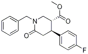 trans 1-Benzyl-4-(4-fluorophenyl)-6-oxopiperidine-3-carboxylic Acid Methyl Ester Structure