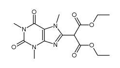(1,3,7-trimethyl-2,6-dioxo-2,3,6,7-tetrahydro-1H-purin-8-yl)-malonic acid diethyl ester Structure