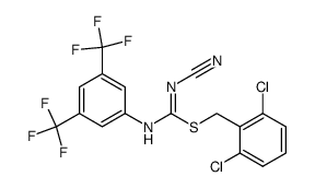 N-<3,5-Bis(trifluormethyl)phenyl>-N'-cyano-S-2,6-dichlorbenzyl-isothioharnstoff结构式