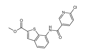7-[(6-chloro-pyridine-3-carbonyl)-amino]-benzo[b]thiophene-2-carboxylic acid methyl ester结构式