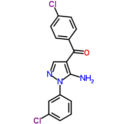(5-AMINO-1-(3-CHLOROPHENYL)-1H-PYRAZOL-4-YL)(4-CHLOROPHENYL)METHANONE structure