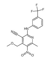 4-methoxymethyl-6-methyl-5-nitro-2-(3-trifluoromethyl-anilino)-nicotinonitrile结构式