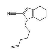 1-hex-5-enyl-4,5,6,7-tetrahydroindole-2-carbonitrile结构式