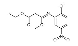 Ethyl β-methoxy-β-(2-chloro-5-nitrophenylimino)propionate结构式