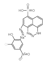 1H-Naphtho[1,8-de]-1,2,3-triazine-7-sulfonicacid, 9-[2-(3-chloro-2-hydroxy-5-nitrophenyl)diazenyl]-, sodium salt (1:1) Structure