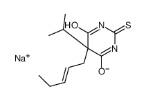5-Isopropyl-5-(2-pentenyl)-2-sodiothio-4,6(1H,5H)-pyrimidinedione结构式