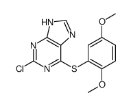 2-chloro-6-(2,5-dimethoxyphenyl)sulfanyl-7H-purine结构式