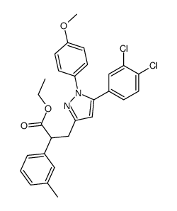 3-[5-(3,4-dichlorophenyl)-1-(4-methoxyphenyl)-1H-pyrazol-3-yl]-2-m-tolyl propionic acid ethyl ester结构式