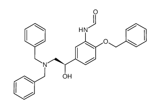 {5-{(1R)-2-[bis(phenylmethyl)amino]-1-hydroxyethyl}-2-[(phenylmethyl)oxy]phenyl}formamide结构式