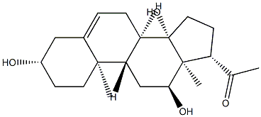 3β,12α,14β-Trihydroxypregn-5-en-20-one结构式