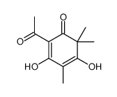 2-acetyl-3,5-dihydroxy-4,6,6-trimethylcyclohexa-2,4-dien-1-one结构式