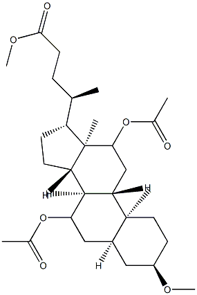 3α-Methoxy-7,12-bis(acetyloxy)-5β-cholan-24-oic acid methyl ester结构式