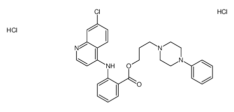 3-(4-phenylpiperazin-1-yl)propyl 2-[(7-chloroquinolin-4-yl)amino]benzoate,dihydrochloride Structure