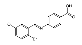 4-[(2-bromo-5-methoxyphenyl)methylideneamino]benzoic acid Structure