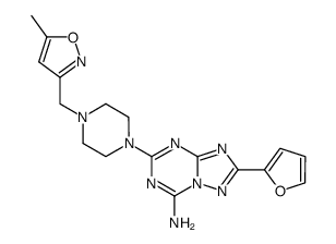 2-furan-2-yl-5-[4-(5-methyl-isoxazol-3-ylmethyl)-piperazin-1-yl]-[1,2,4]triazolo[1,5-a][1,3,5]triazin-7-ylamine Structure