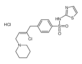 4-[(Z)-2-chloro-4-(1-piperidyl)but-2-enyl]-N-(1,3-thiazol-2-yl)benzene sulfonamide hydrochloride Structure