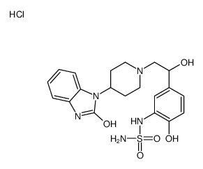 1-[1-[2-hydroxy-2-[4-hydroxy-3-(sulfamoylamino)phenyl]ethyl]-4-piperid yl]-2-oxo-3H-benzoimidazole hydrochloride结构式