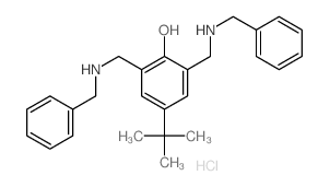 Phenol,4-(1,1-dimethylethyl)-2,6-bis[[(phenylmethyl)amino]methyl]-, hydrochloride(1:2) structure