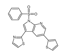 1-(Phenylsulfonyl)-3-(1,3-thiazol-2-yl)-5-(2-thienyl)-1H-pyrrolo[ 2,3-b]pyridine Structure