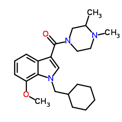 [1-(Cyclohexylmethyl)-7-methoxy-1H-indol-3-yl](3,4-dimethyl-1-pip erazinyl)methanone结构式