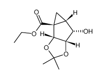 Ethyl (1S,2R,3S,4S,5S)-2,3-O-(Isopropylidene)-4-hydroxybicyclo[3.1.0]hexanecarboxylate Structure