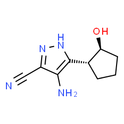 1H-Pyrazole-3-carbonitrile,4-amino-5-[(1R,2S)-2-hydroxycyclopentyl]-,rel-(9CI) structure