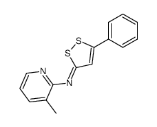 3-methyl-2-(5-phenyl-1,2-dithiol-3-ylideneamino)pyridine Structure